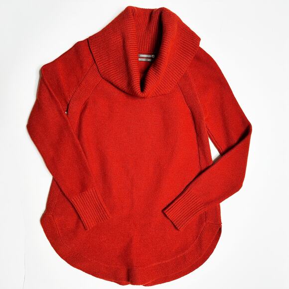 Anthropologie Georgia Cowl Neck Long Sleeve Rust Knit Tunic Sweater Top Small - Picture 16 of 16
